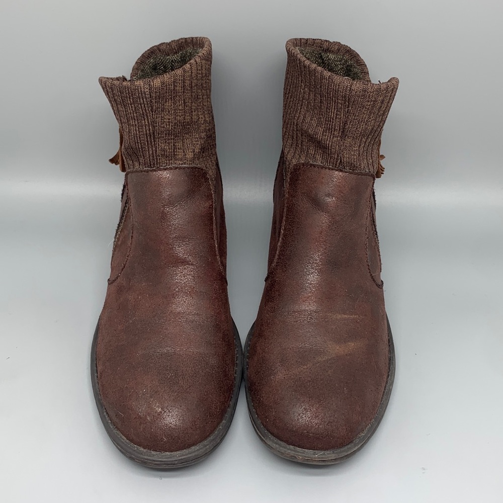 Born Brown Suede Knit Ankle Boots Z26723-CCCAE Women’s Sz 8.5 - Picture 2 of 10